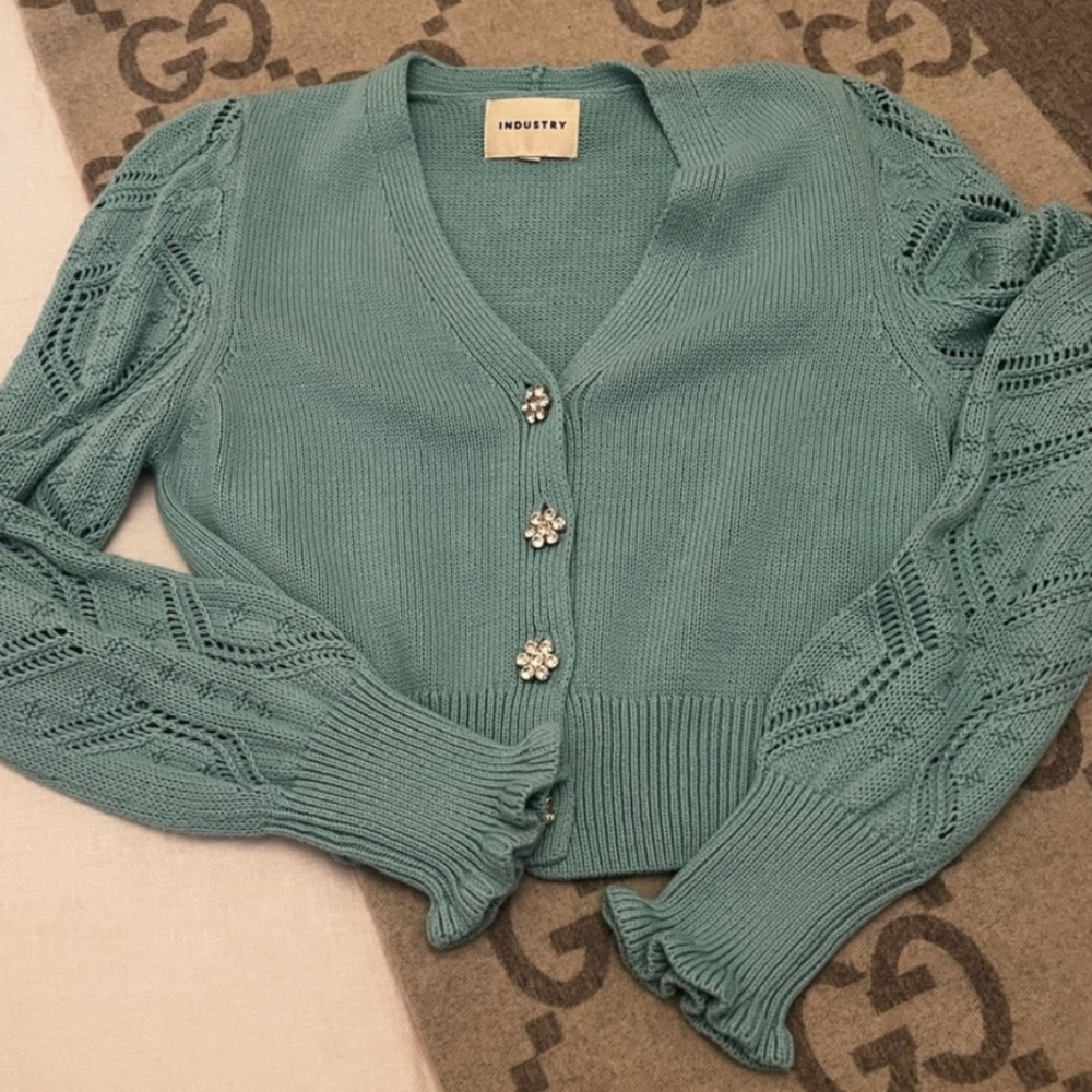 Women's Mint Blue Knit Sweater Medium